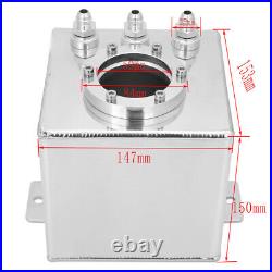 Universal 2L Aluminum Swirl Fuel Surge Pot Tank AN6 With 044 Fuel Pump External