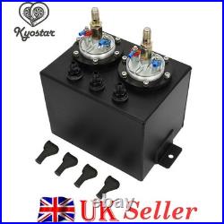 Universal 3L Black Dual Billet Fuel Surge Tank + 2 Pcs External 044 Fuel Pumps