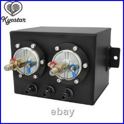 Universal 3L Black Dual Billet Fuel Surge Tank + 2 Pcs External 044 Fuel Pumps