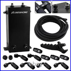 Universal 4L Aluminum Oil Catch Can Fuel Surge Tank + AN6 Fuel Hose Wrench Kit