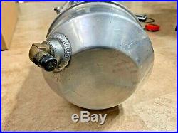 Vintage Spun Aluminum 3-1/2 Gal Fuel Tank & Moon Brackets For Rat Rod Or Gasser